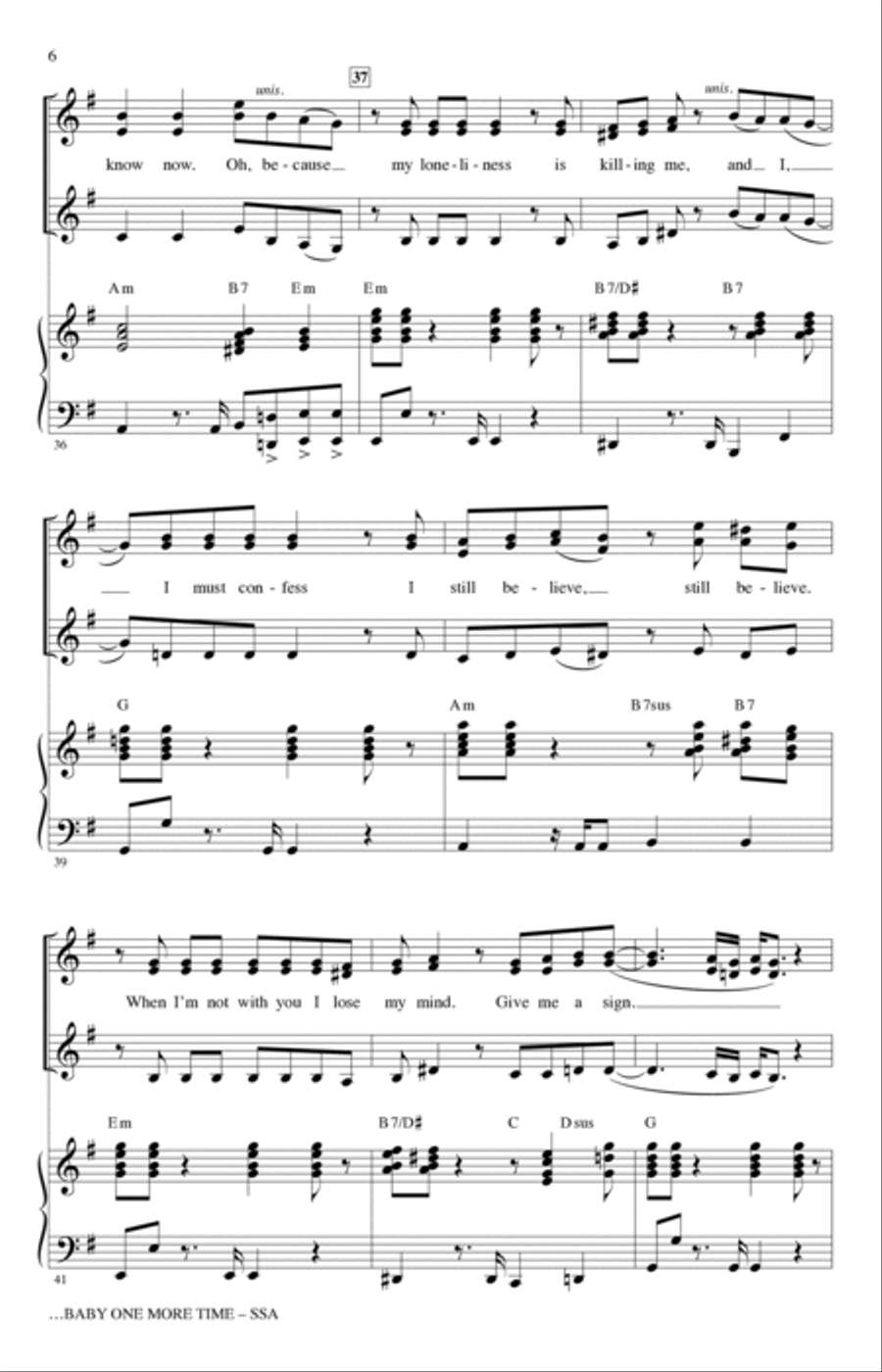 ...Baby One More Time (arr. Mark Brymer) SSA scores gallery preview page 5