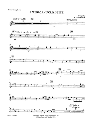 American Folk Suite: B-flat Tenor Saxophone