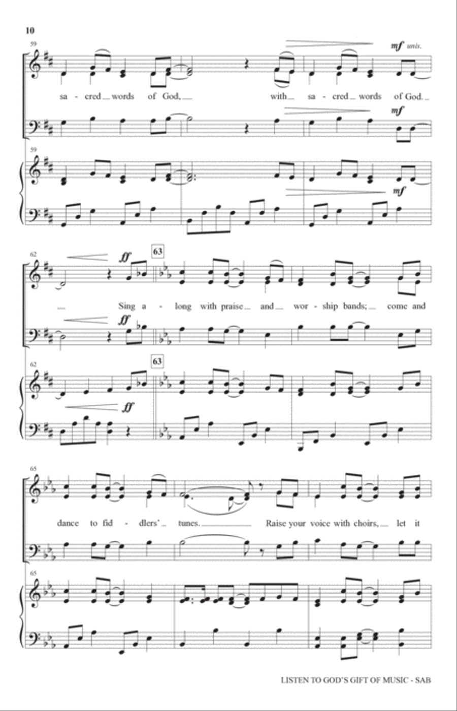 Listen To God's Gift Of Music 3-Part scores gallery preview page 8
