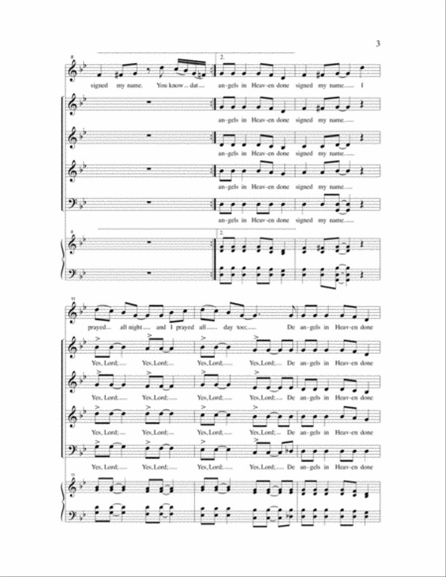 I Know I've Been Changed 4-Part scores gallery preview page 3