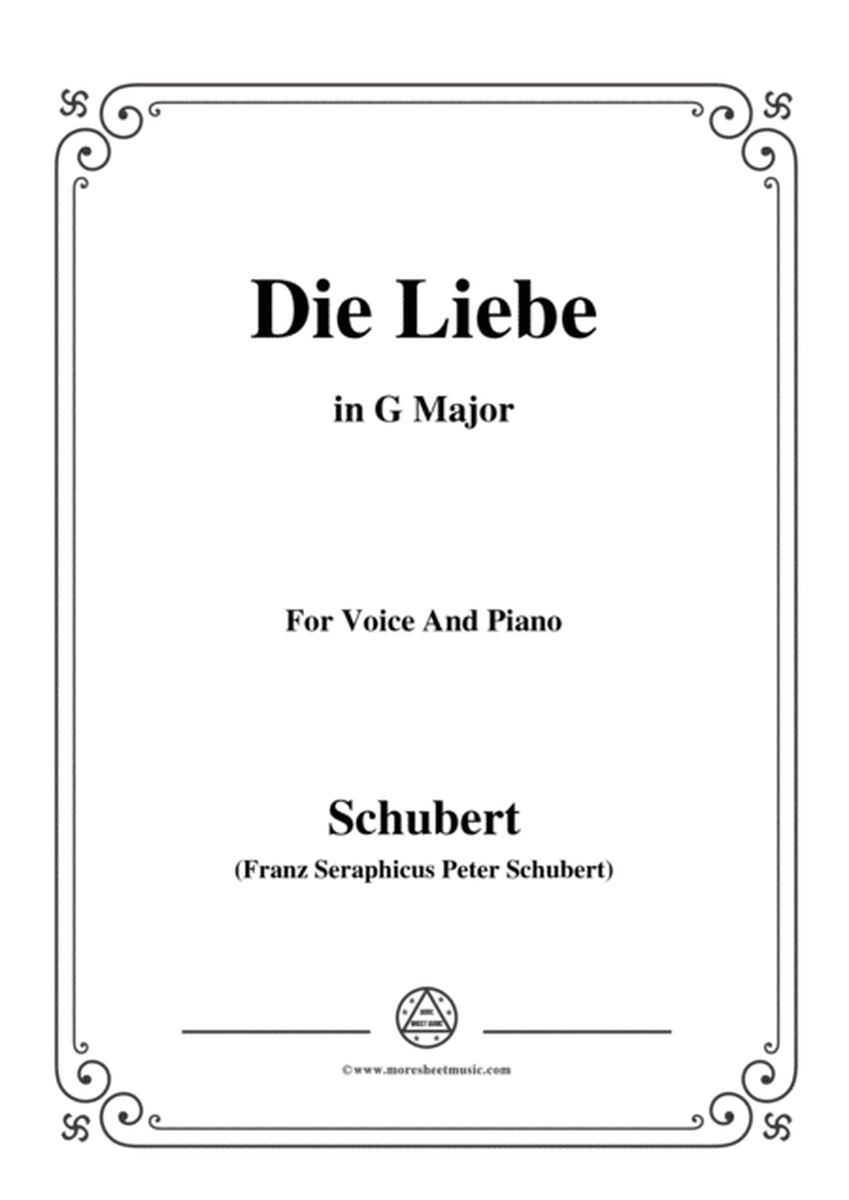 Schubert-Die Liebe,in G Major,for Voice&Piano image number null