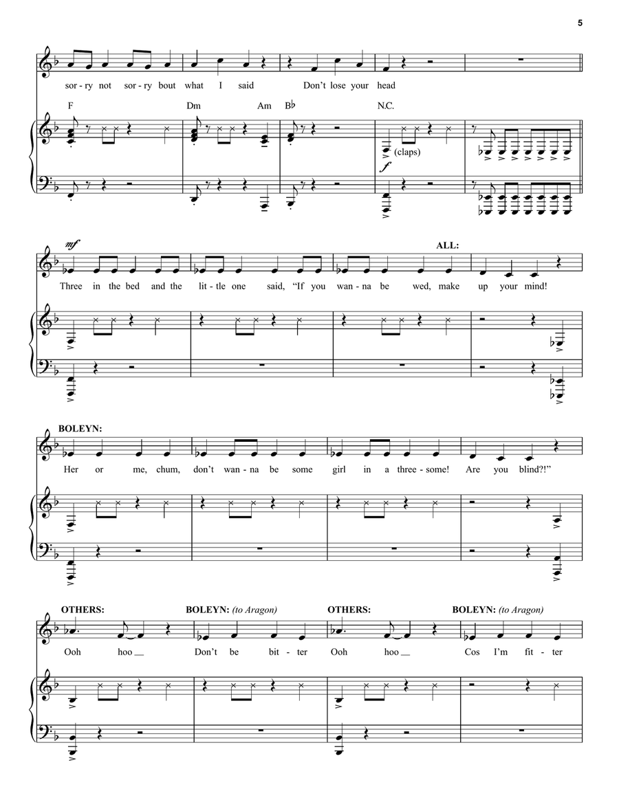 Don't Lose Ur Head (from Six: The Musical) Voice scores gallery preview page 5