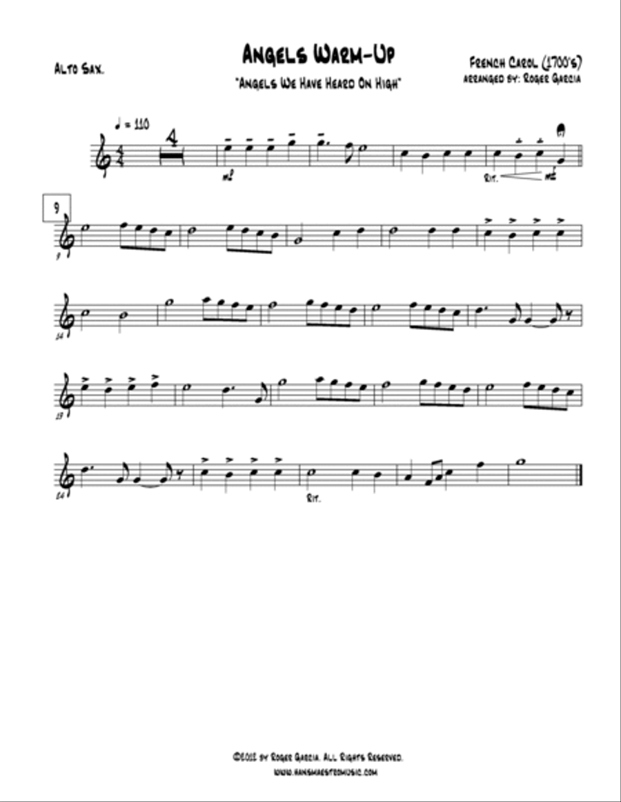 Angels [We Have Heard On High] Warm-Up Small Ensemble scores gallery preview page 3