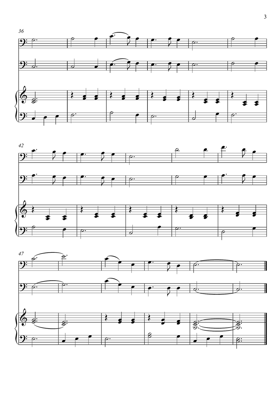 Franz Gruber - Silent Night (Tuba and Double Bass Duet) Small Ensemble scores gallery preview page 3