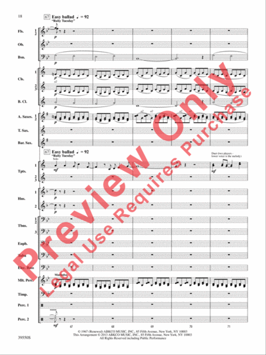 The Rolling Stones on Tour Concert Band scores gallery preview page 19