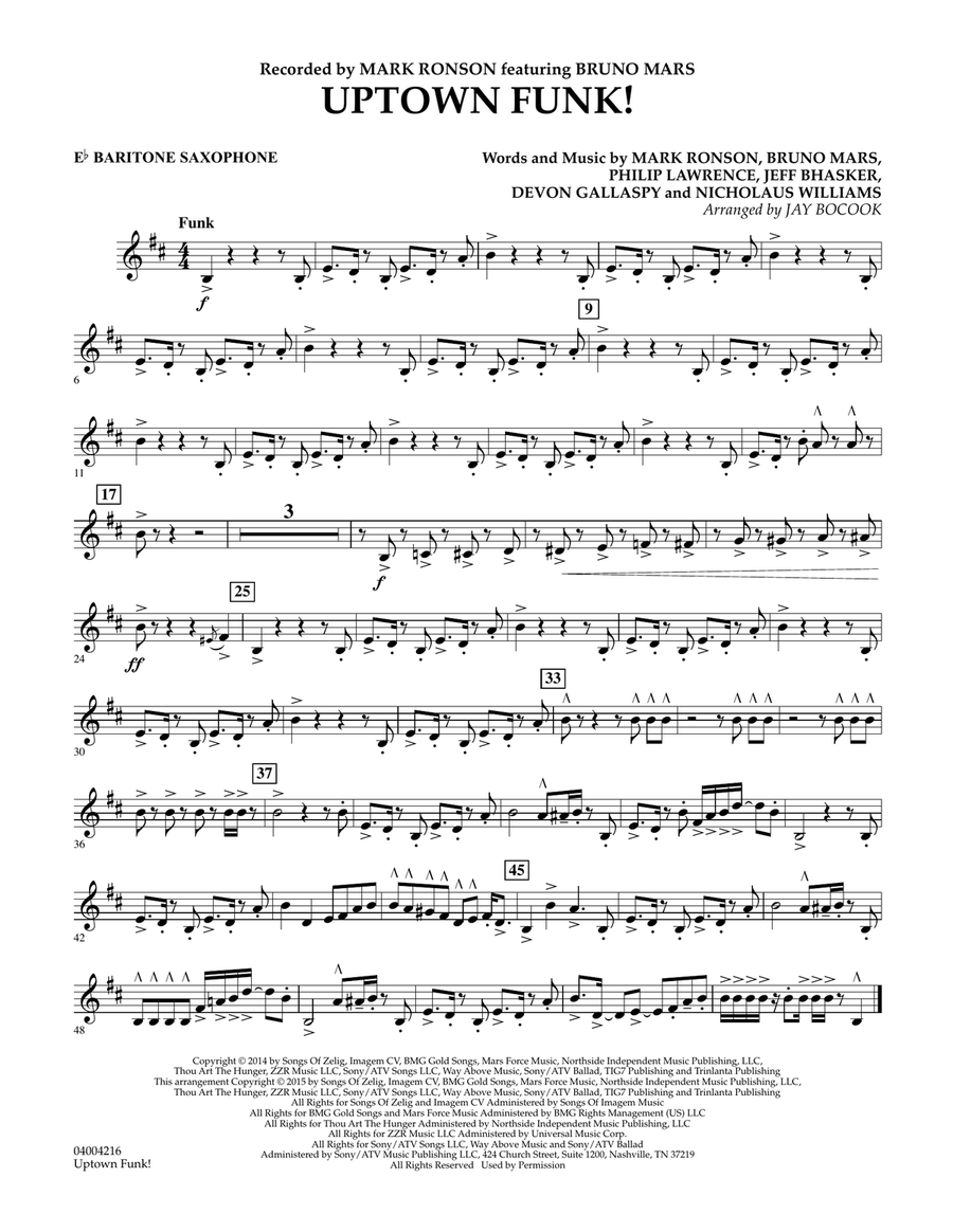 Uptown Funk! - Eb Baritone Saxophone