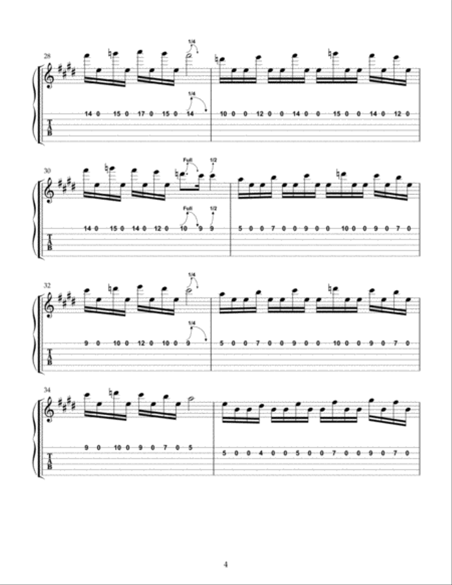 Lift Off Guitar Tablature scores gallery preview page 4