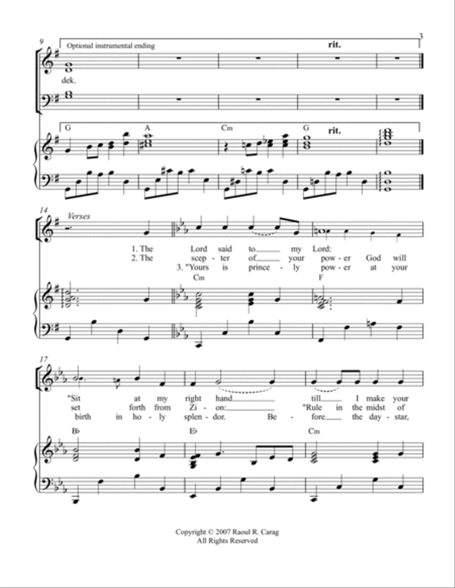 You Are A Priest (Psalm 110) 4-Part scores gallery preview page 3