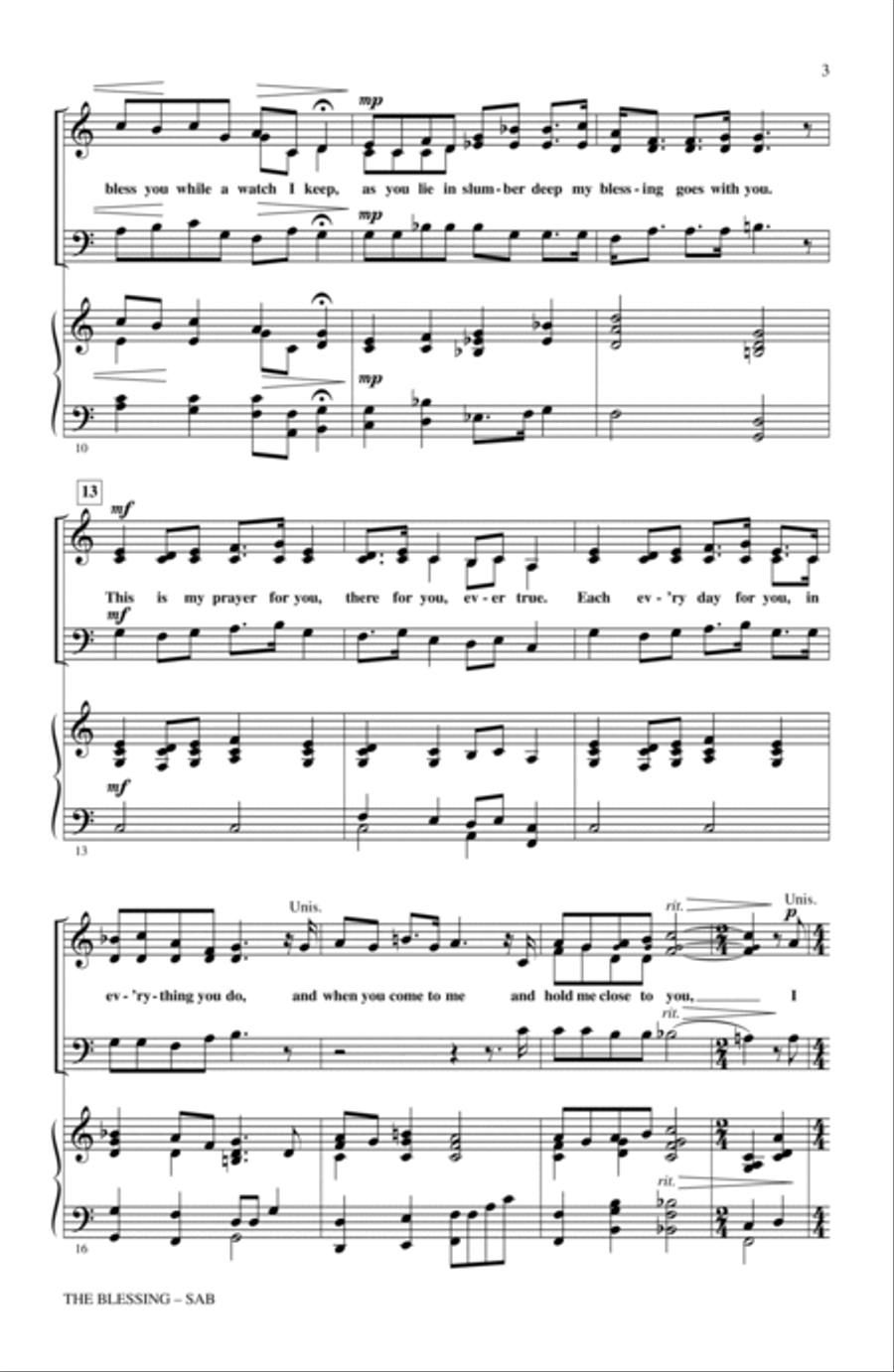 The Blessing (arr. John Purifoy) 3-Part scores gallery preview page 2