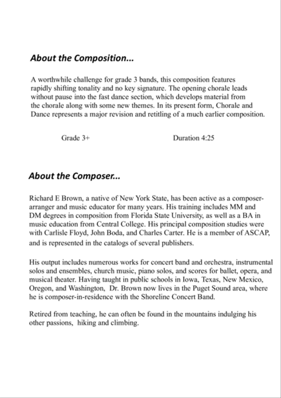 Chorale and Dance Chorale and Dance Concert Band scores gallery preview page 3
