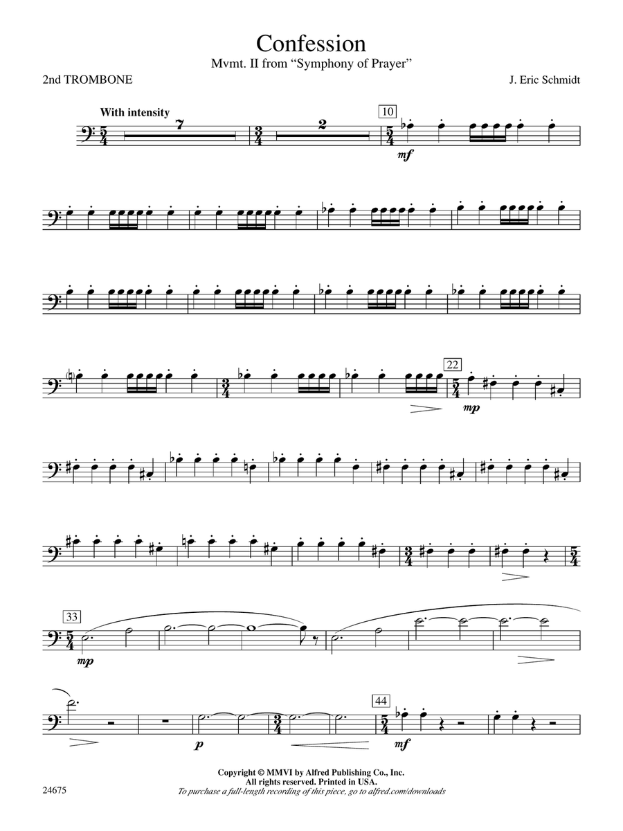 Confession (Movement 2 of Symphony of Prayer): 2nd Trombone