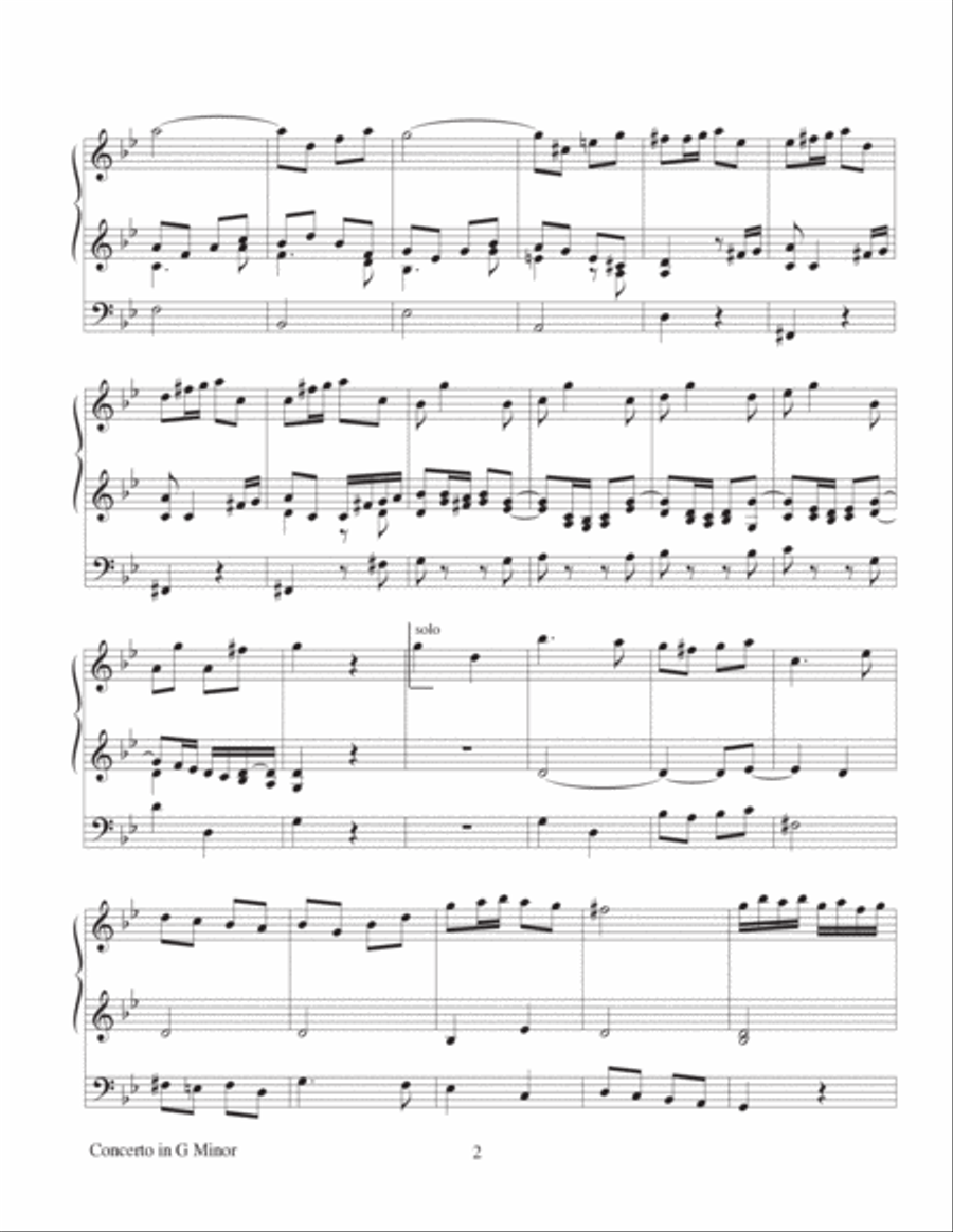 Concerto in G Minor (First Movement) Organ Solo scores gallery preview page 3