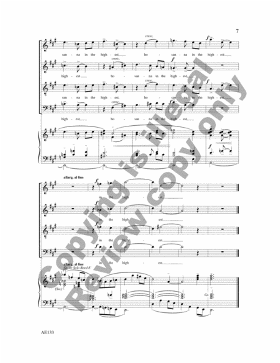 Hosanna to the Son of David 4-Part scores gallery preview page 8