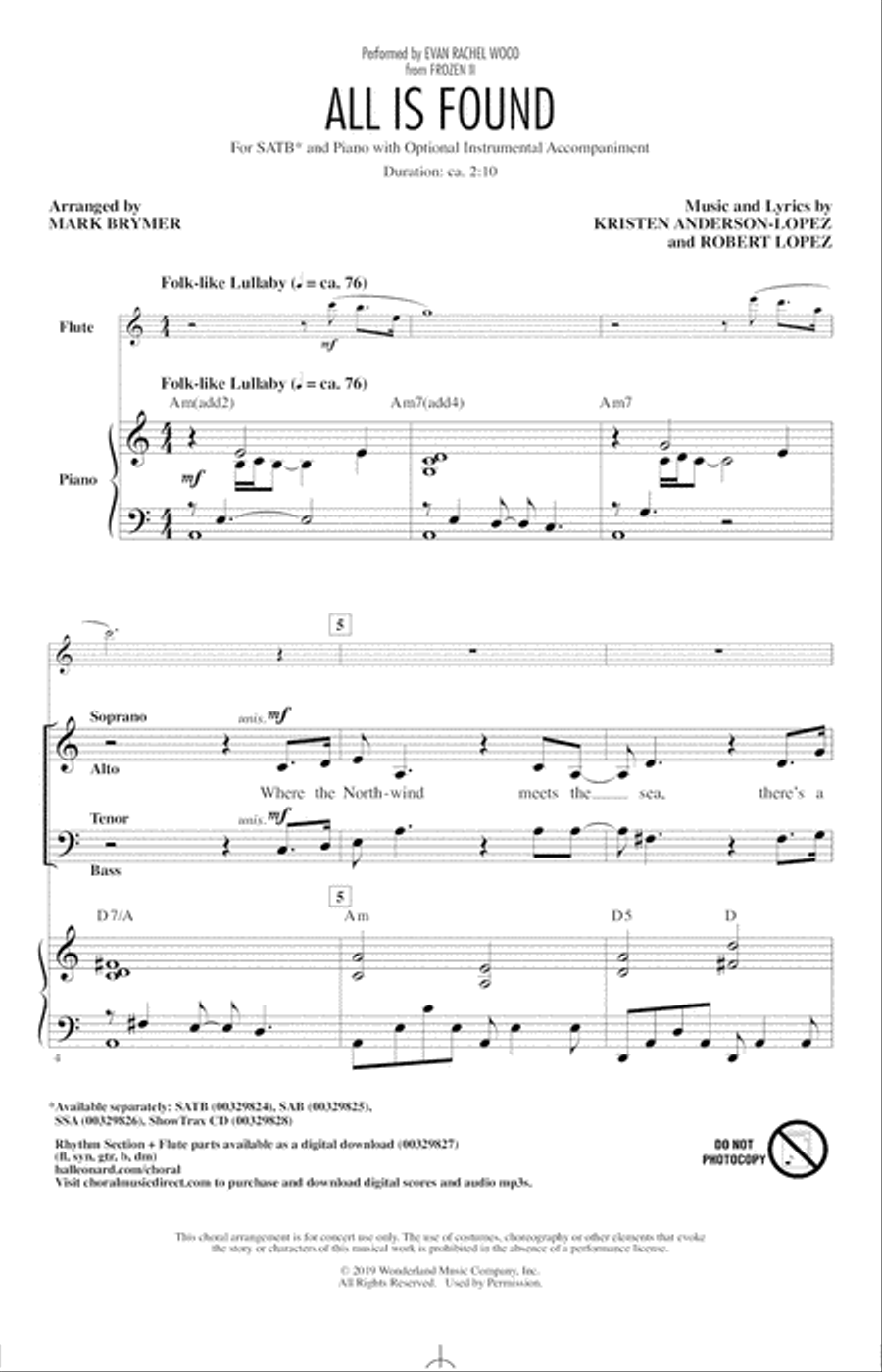 All Is Found (from Disney's Frozen 2) (arr. Mark Brymer) 4-Part scores gallery preview page 2