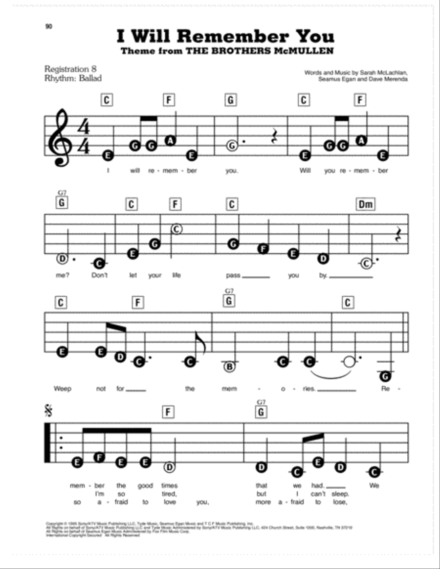 I Will Remember You I Will Remember You Piano, Vocal scores gallery preview page 1