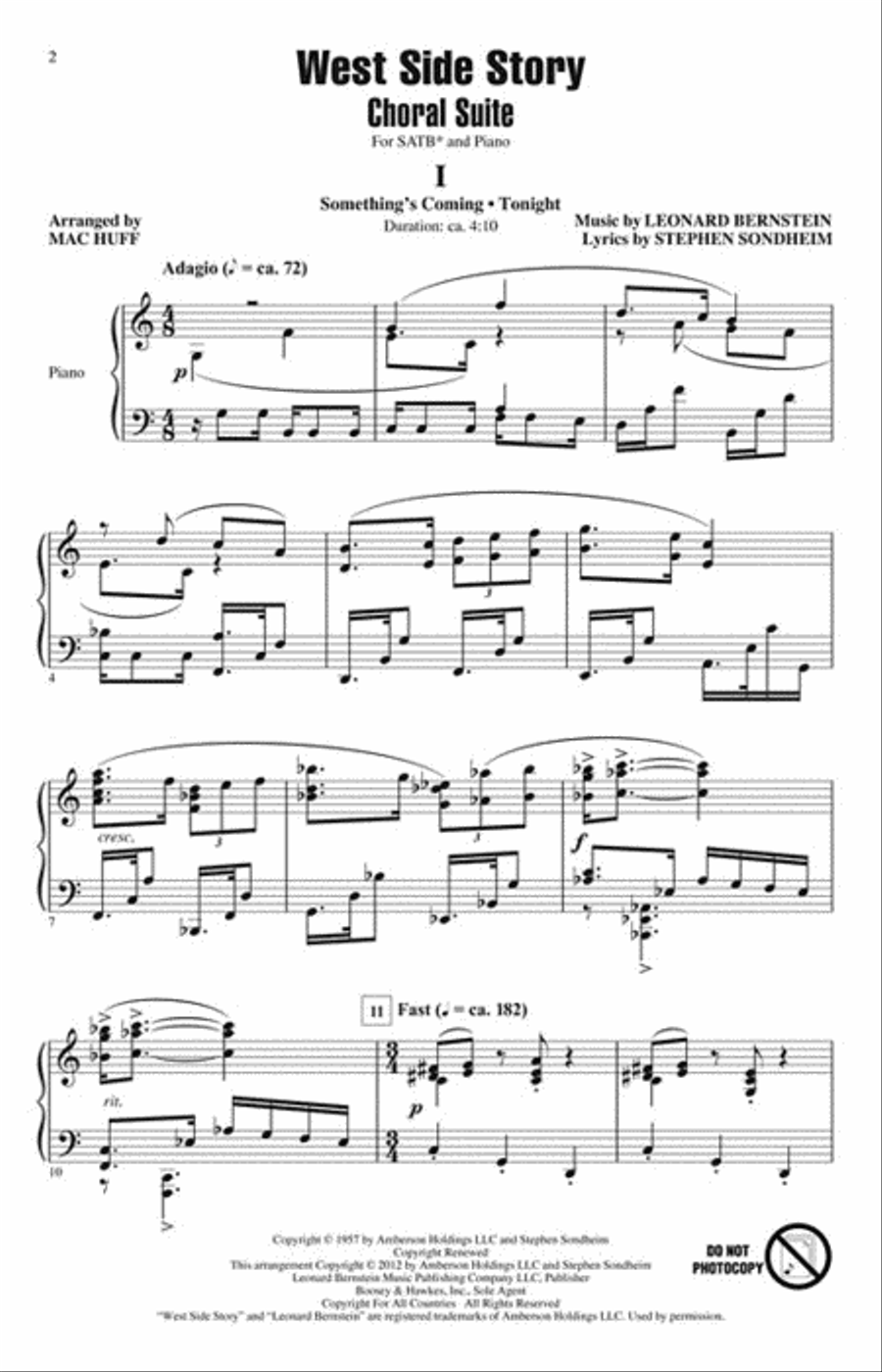 West Side Story (Choral Suite) 4-Part scores gallery preview page 2