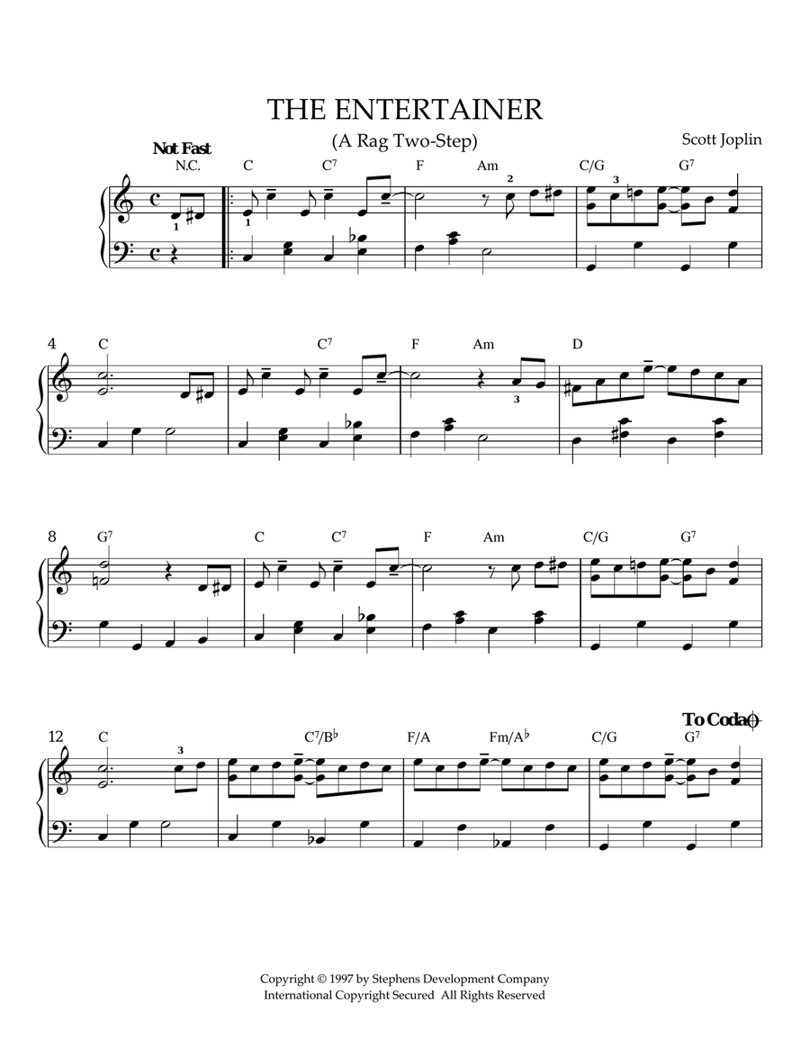 The Entertainer The Entertainer Piano Solo scores gallery preview page 1