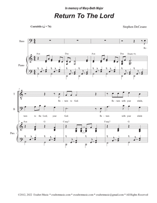 Return To The Lord (Duet for Tenor and Bass solo)