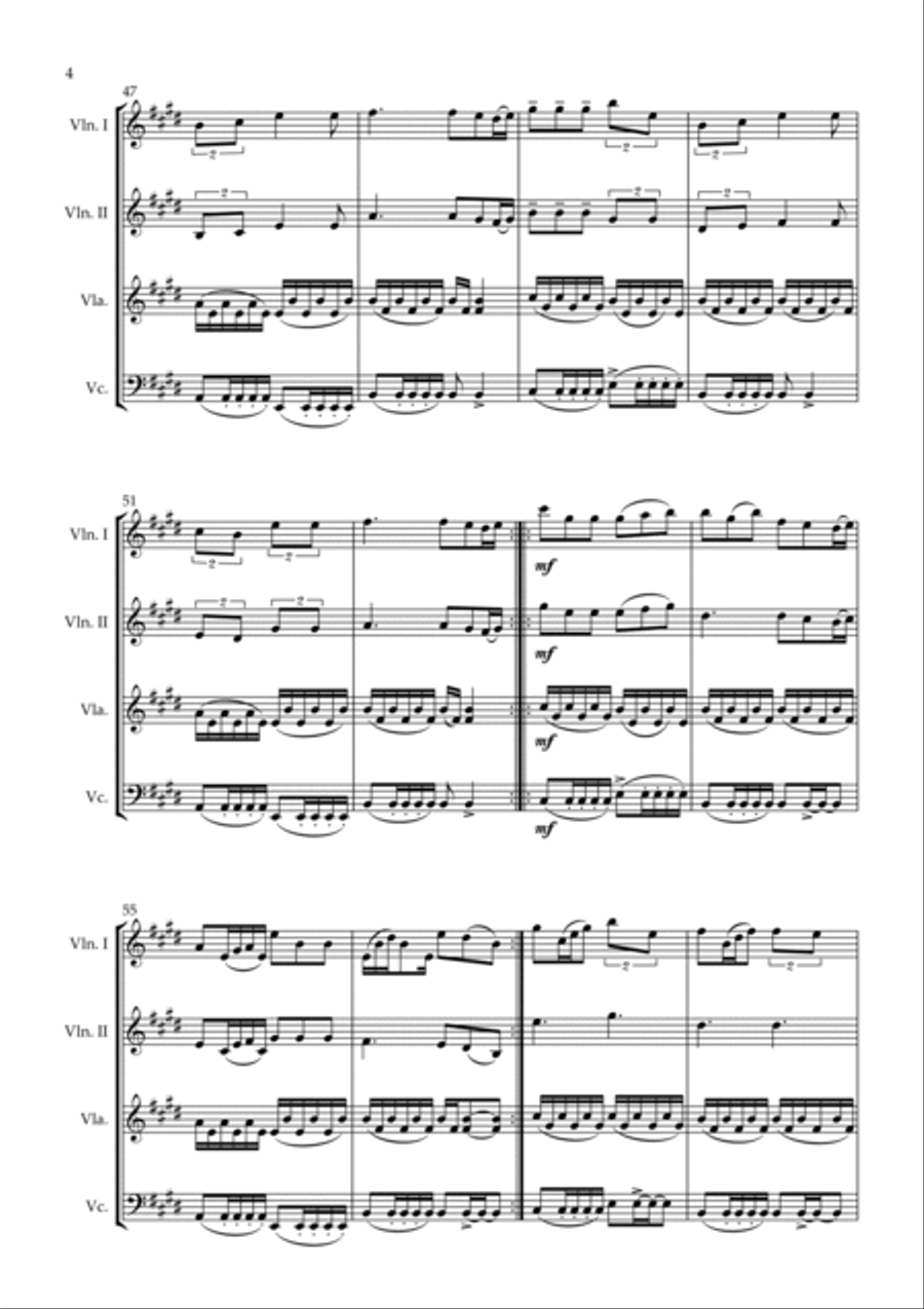 Your Hand In Mine String Quartet scores gallery preview page 4