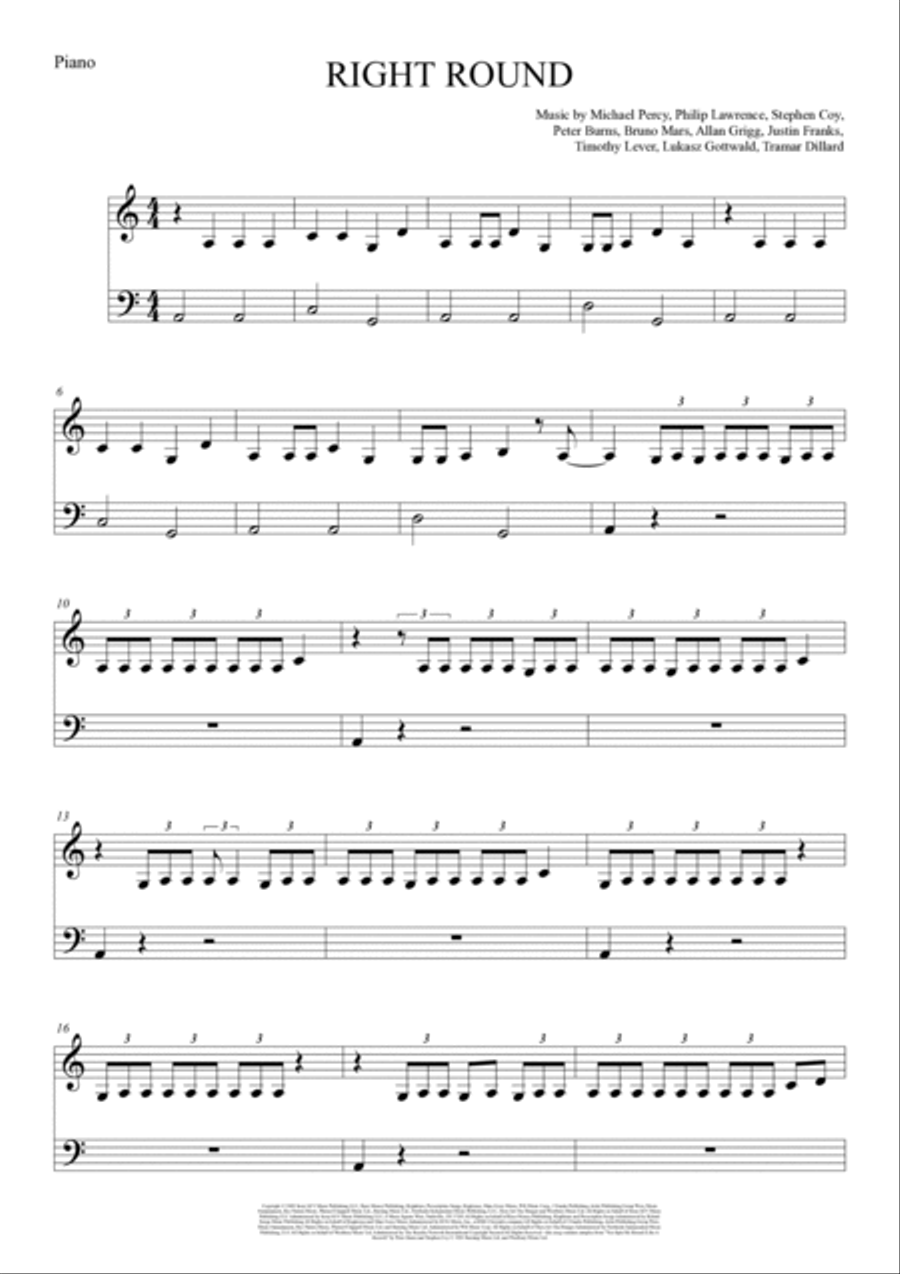 Right Round Tenor Saxophone scores gallery preview page 4
