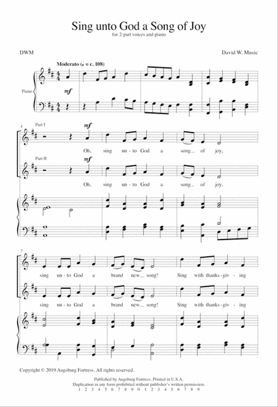 Sing unto God a Song of Joy Choir scores gallery preview page 2