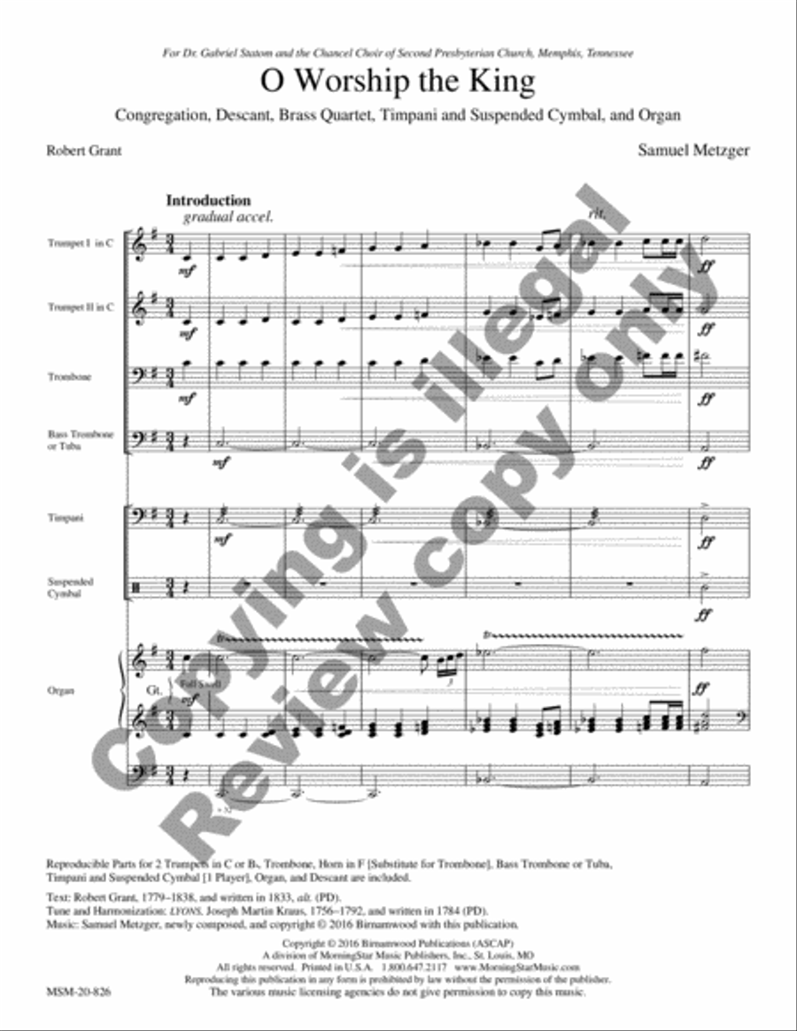 O Worship the King Choir scores gallery preview page 10