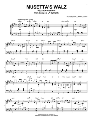 Musetta's Waltz (Quando Men Vo) [Jazz version] (arr. Brent Edstrom)