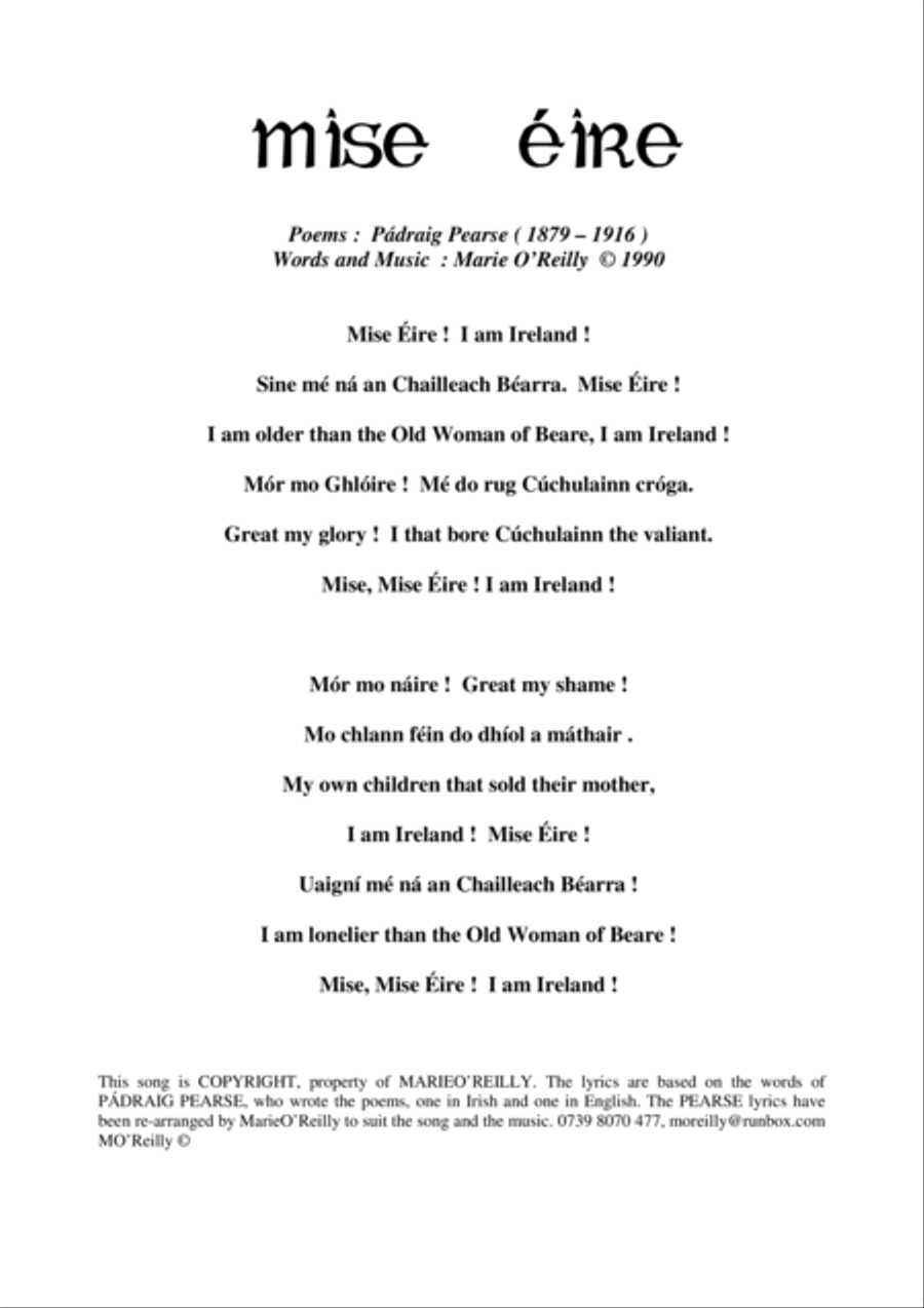 MISE ÉIRE for Voice and Guitar Guitar scores gallery preview page 2