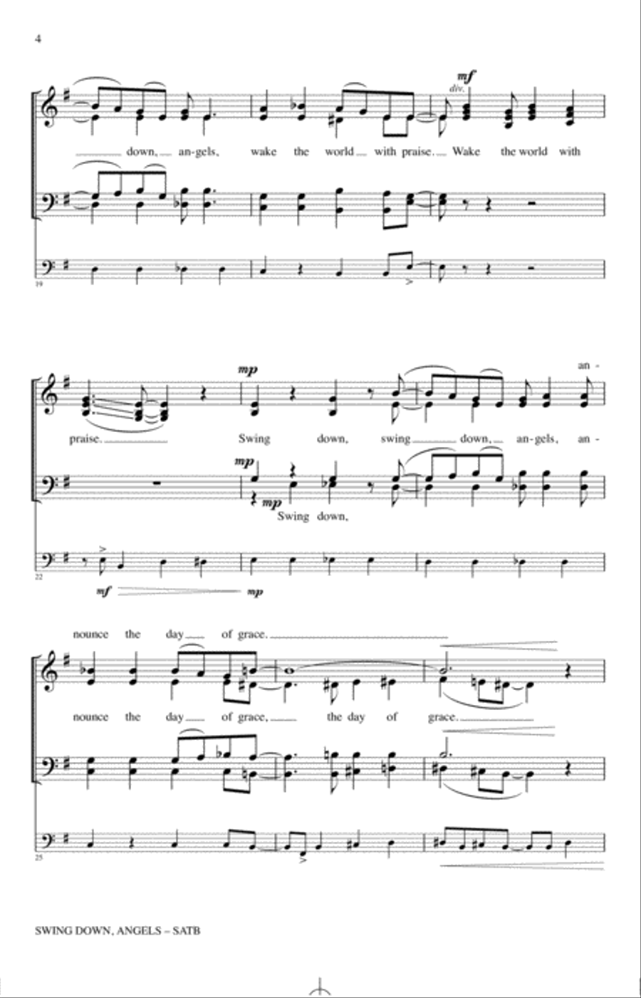 Swing Down, Angels 4-Part scores gallery preview page 3