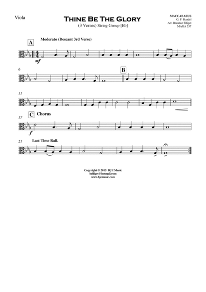 Thine Be The Glory (MACCABEUS) - String Group with Optional Piano image number null