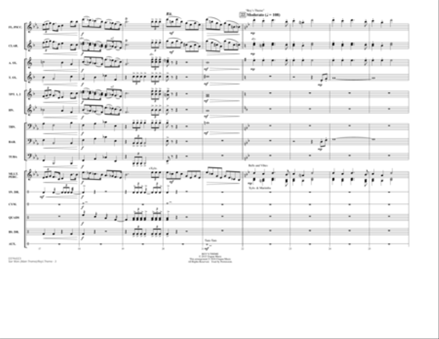 Star Wars Main Theme/Rey's Theme (from The Force Awakens) - Conductor Score (Full Score) Marching Band scores gallery preview page 3