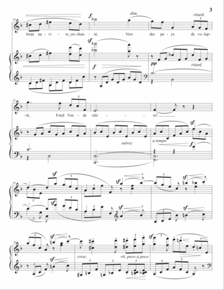 CHABRIER: L'île heureuse (transposed to F major) Voice scores gallery preview page 4