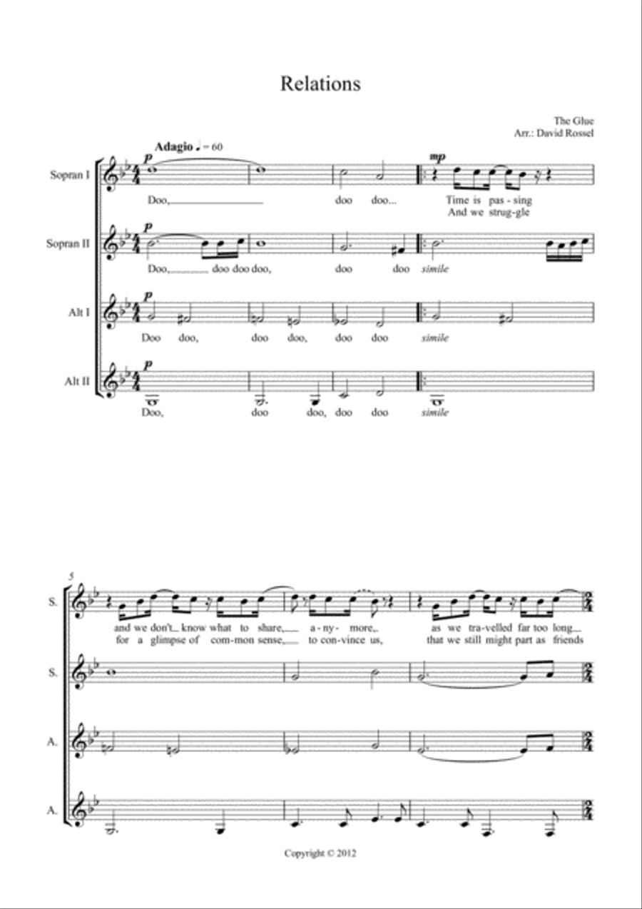 Relations Choir scores gallery preview page 1