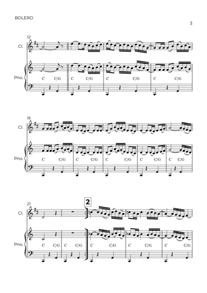 BOLERO - RAVEL - CLARINET & PIANO image number null