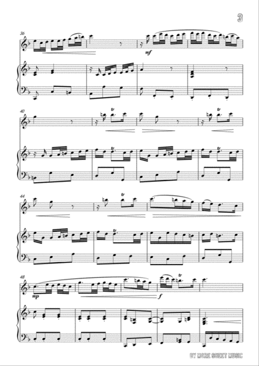 Handel-Qual farfalletta,for Flute and Piano Flute Solo scores gallery preview page 5