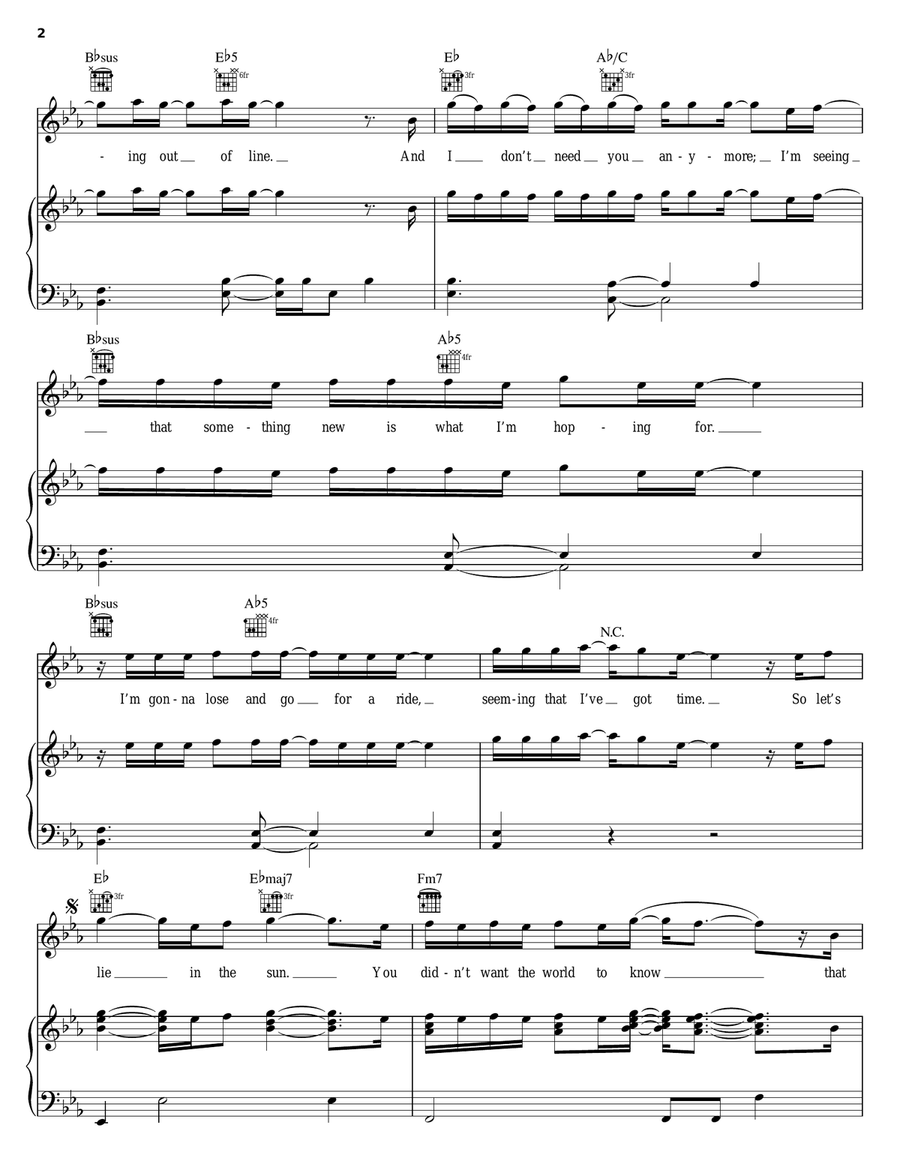 Song 6 Piano, Vocal, Guitar scores gallery preview page 2