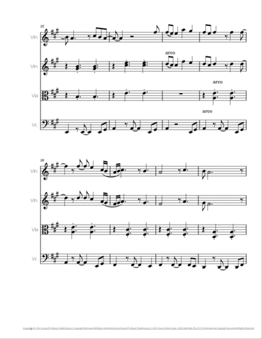 Stand By Me String Quartet scores gallery preview page 4