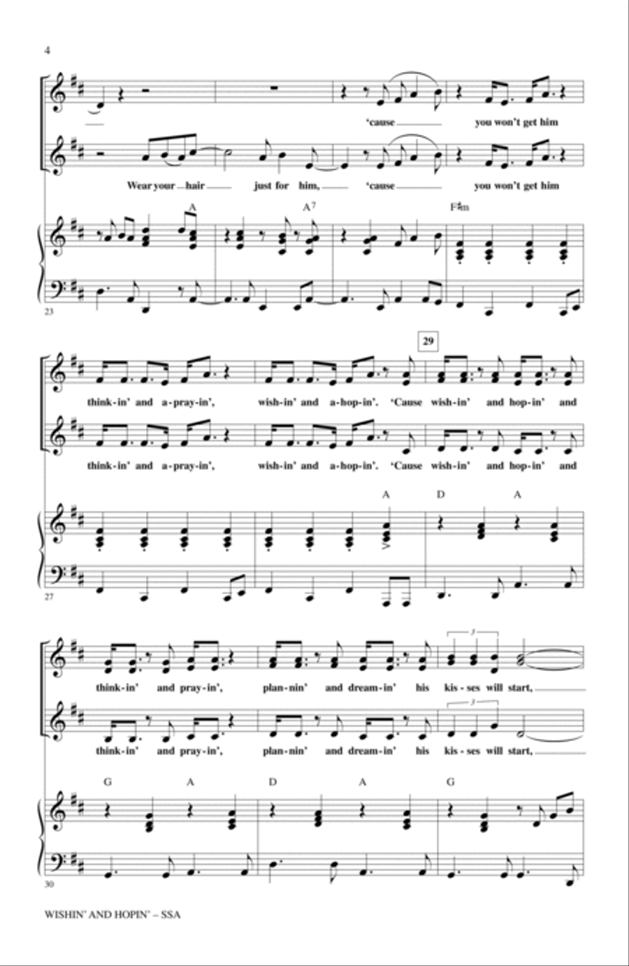 Wishin' And Hopin' (arr. Mac Huff) SSA scores gallery preview page 3