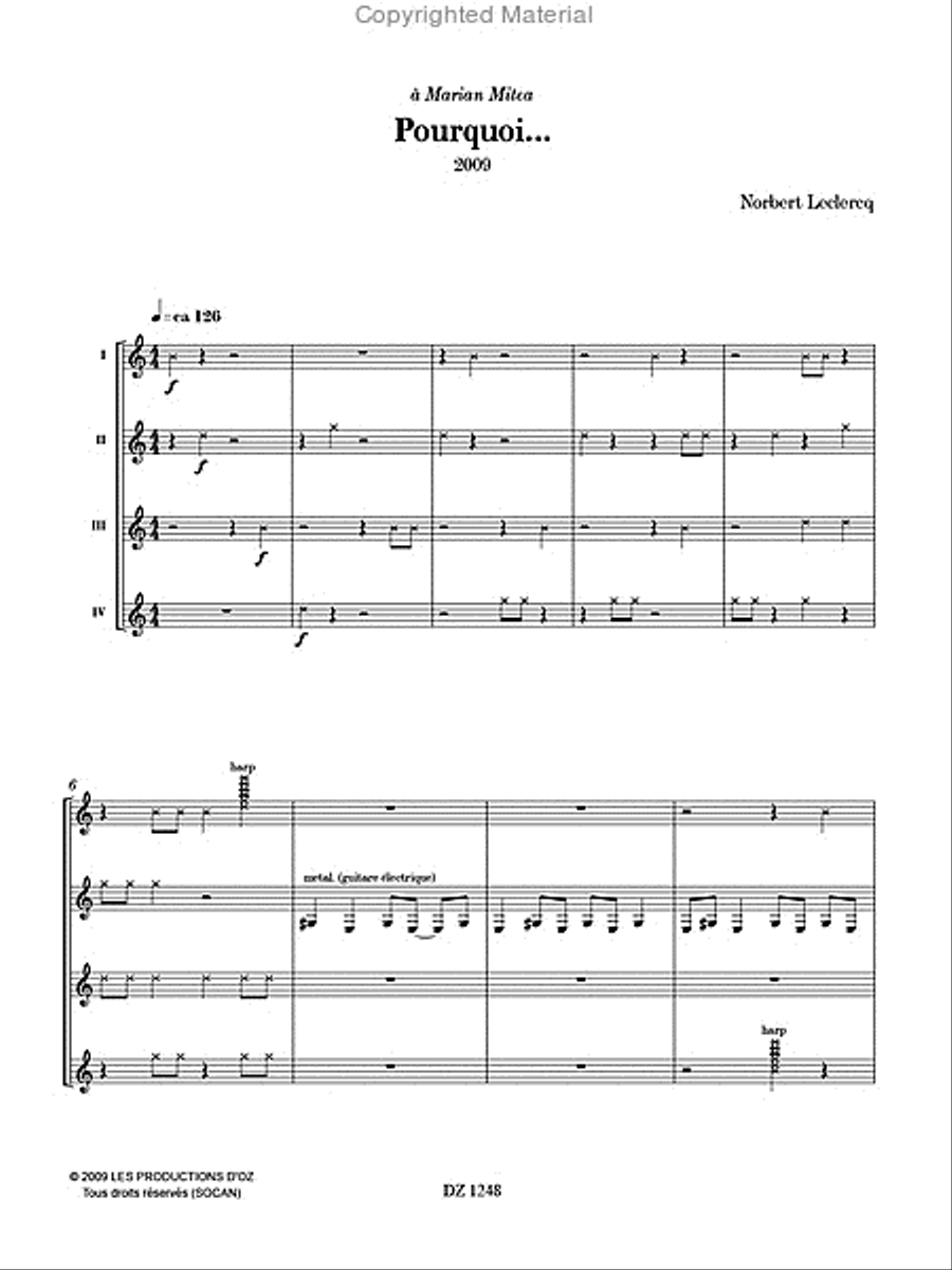 Pourquoi... Guitar Ensemble scores gallery preview page 2