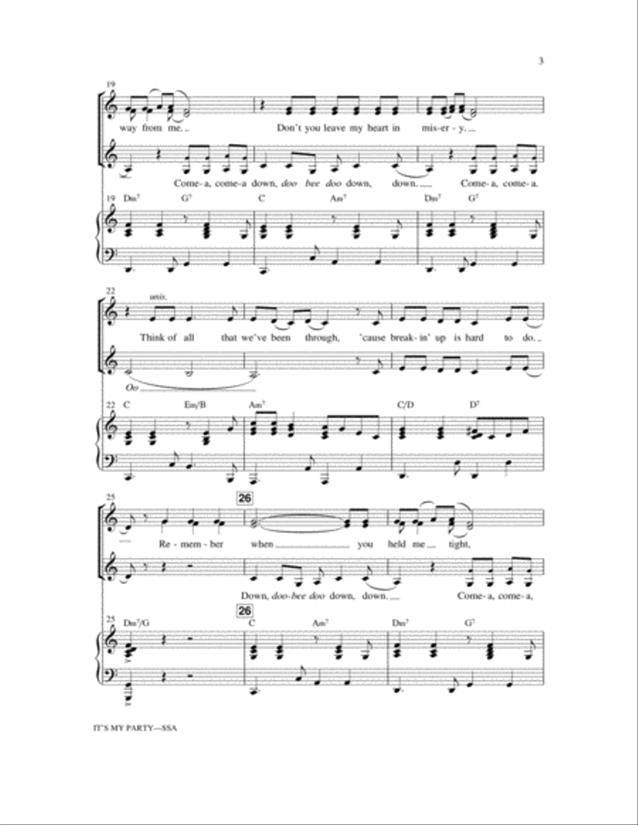 It's My Party Medley It's My Party Medley SSA scores gallery preview page 3