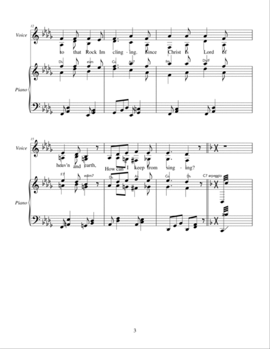 How Can I Keep From Singing medley Piano, Vocal, Guitar scores gallery preview page 3