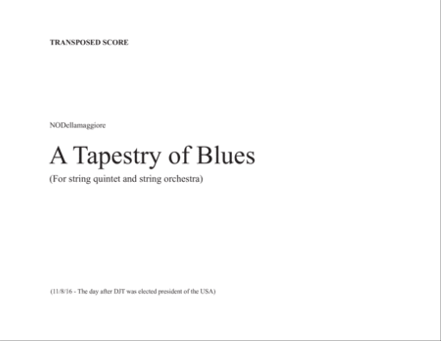 A Tapestry of Blues (score) String Orchestra scores gallery preview page 1
