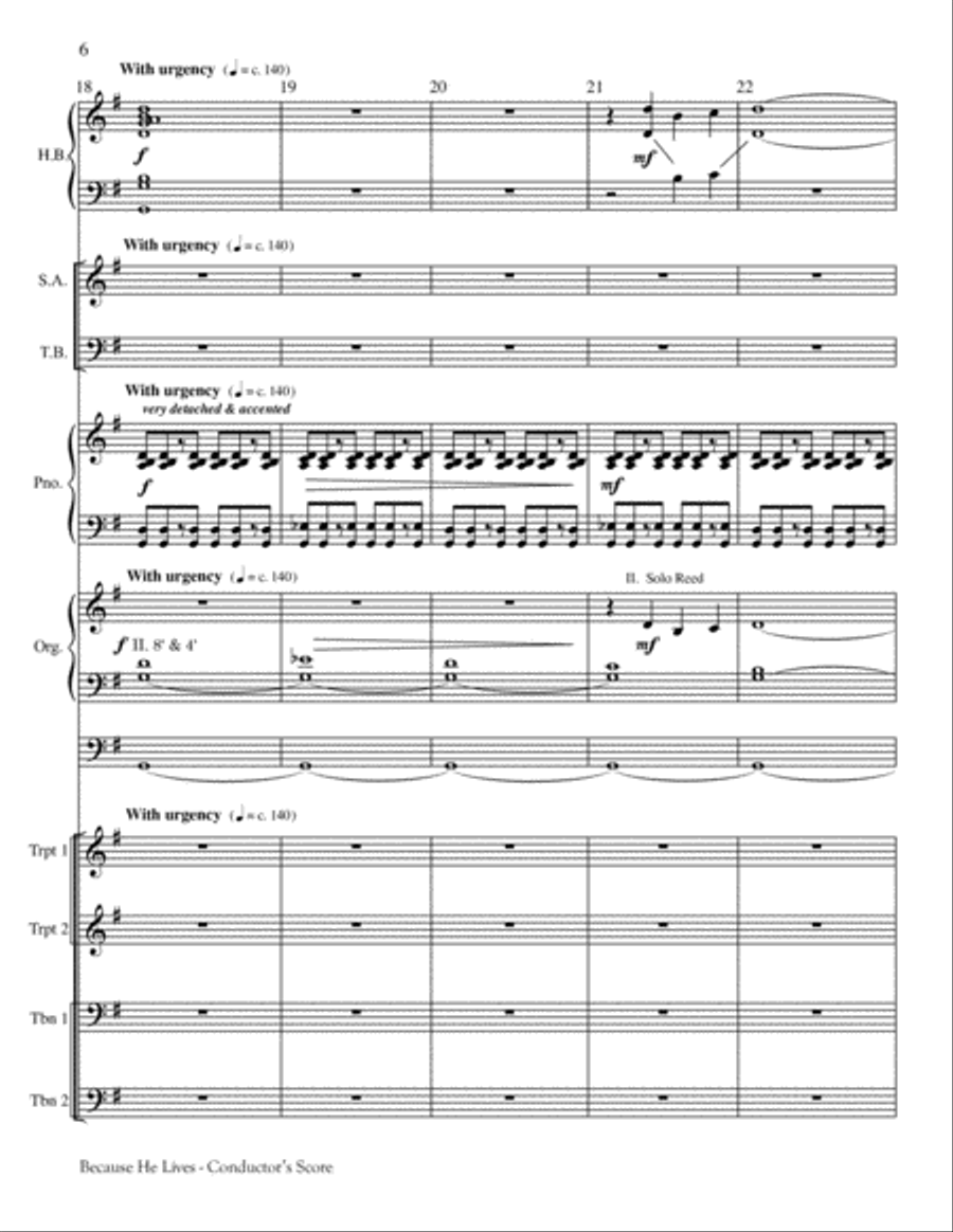 Because He Lives 4-Part scores gallery preview page 5