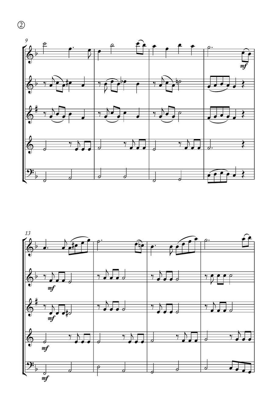 Hymne A L'amour Woodwind Quintet scores gallery preview page 2