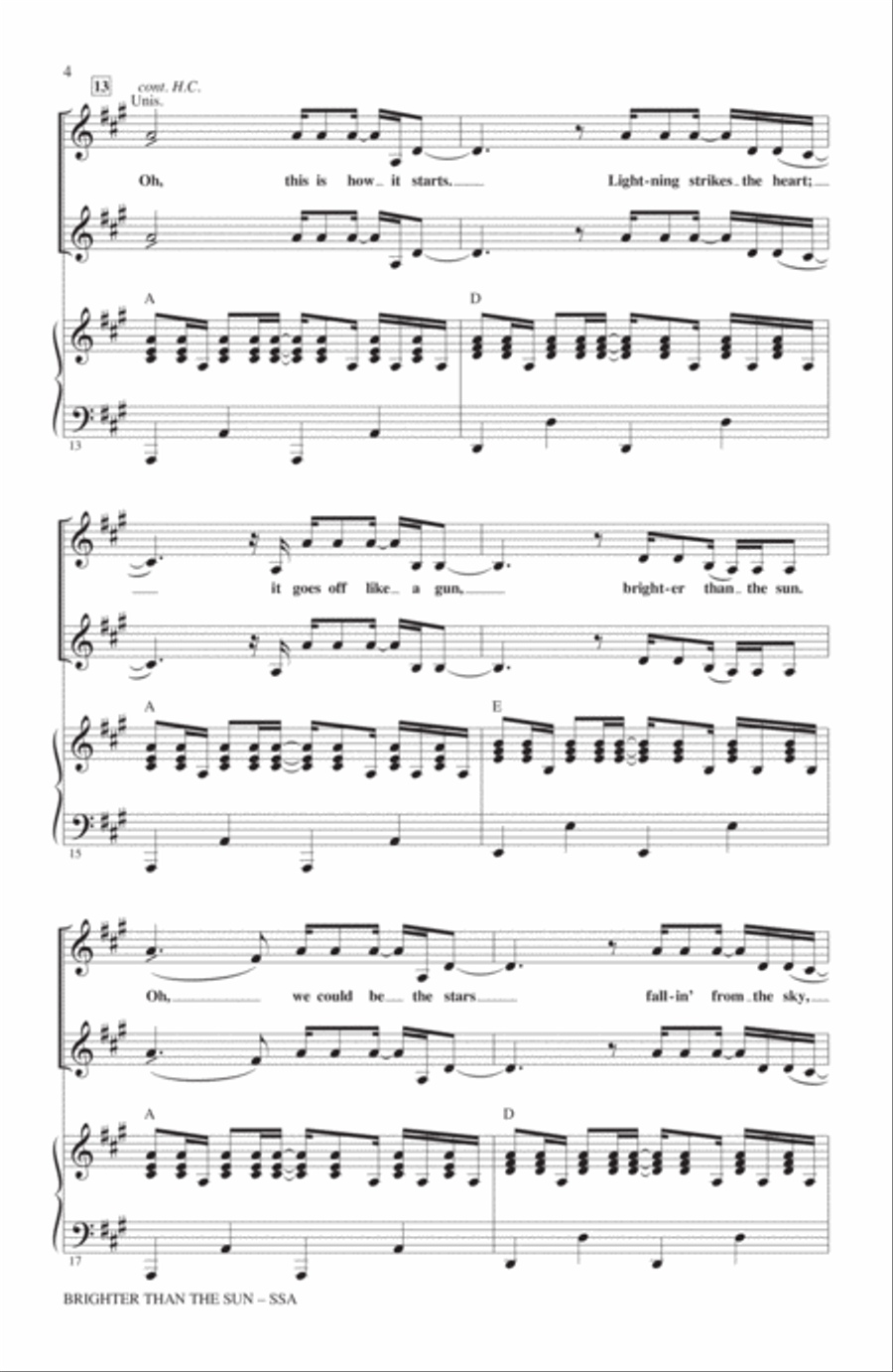 Brighter Than The Sun (arr. Alan Billingsley) SSA scores gallery preview page 3