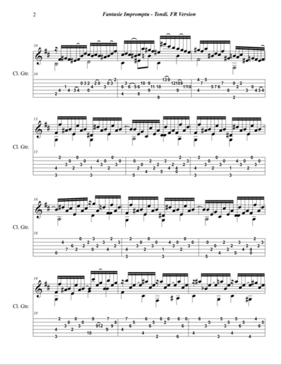 FANTASIE IMPROMPTU FOR GUITAR SOLO Acoustic Guitar scores gallery preview page 2
