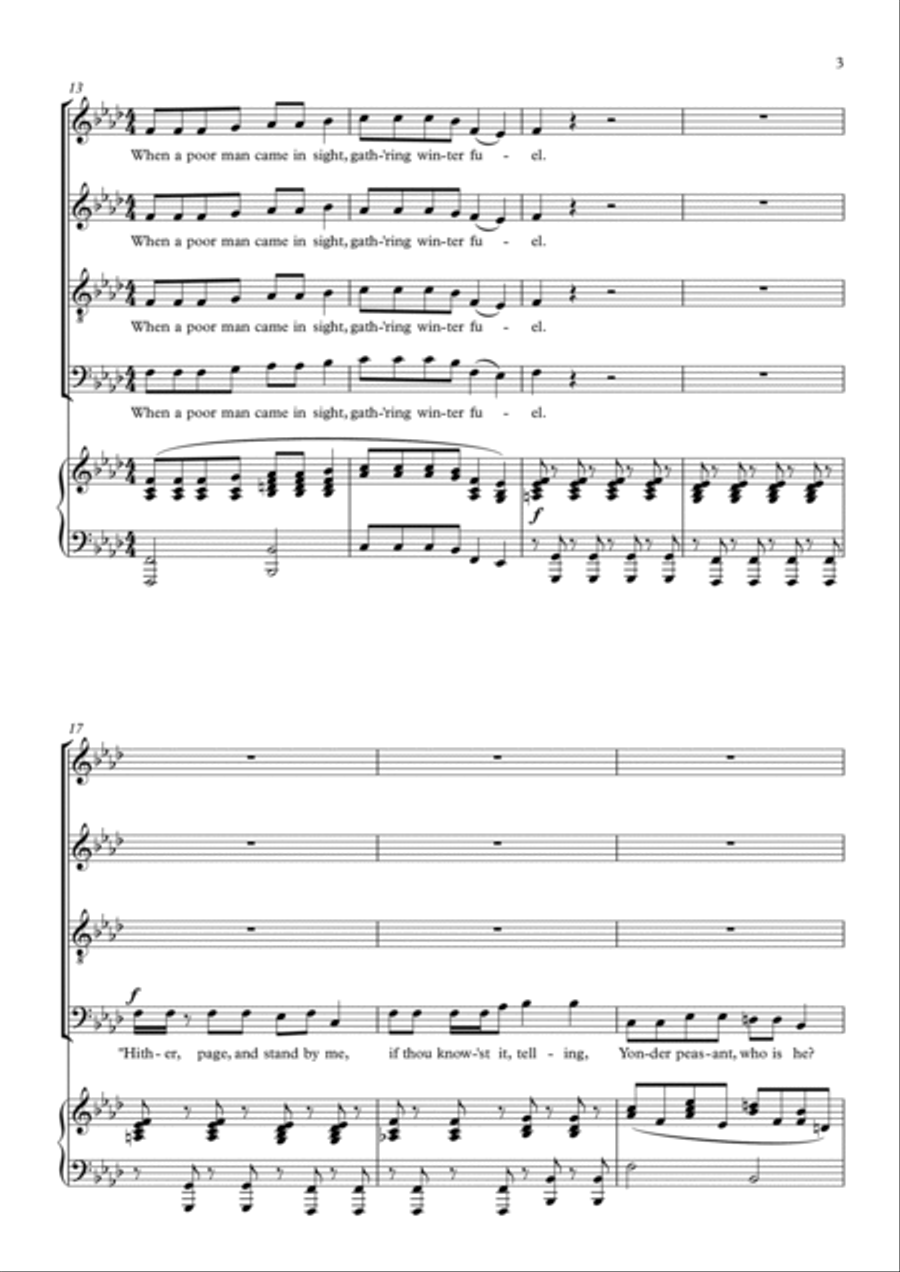 Good King Wenceslas - A new musical setting 4-Part scores gallery preview page 3