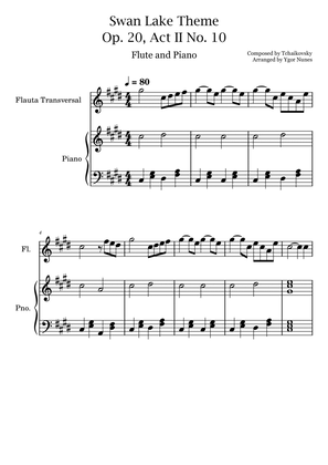 Swan Lake Theme - Tchaikovsky - Flute and Piano