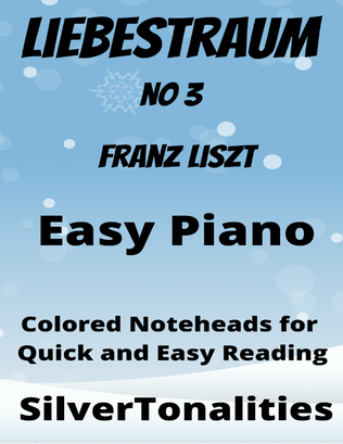Book cover for Liebestraum Easiest Piano Sheet Music with Colored Notation