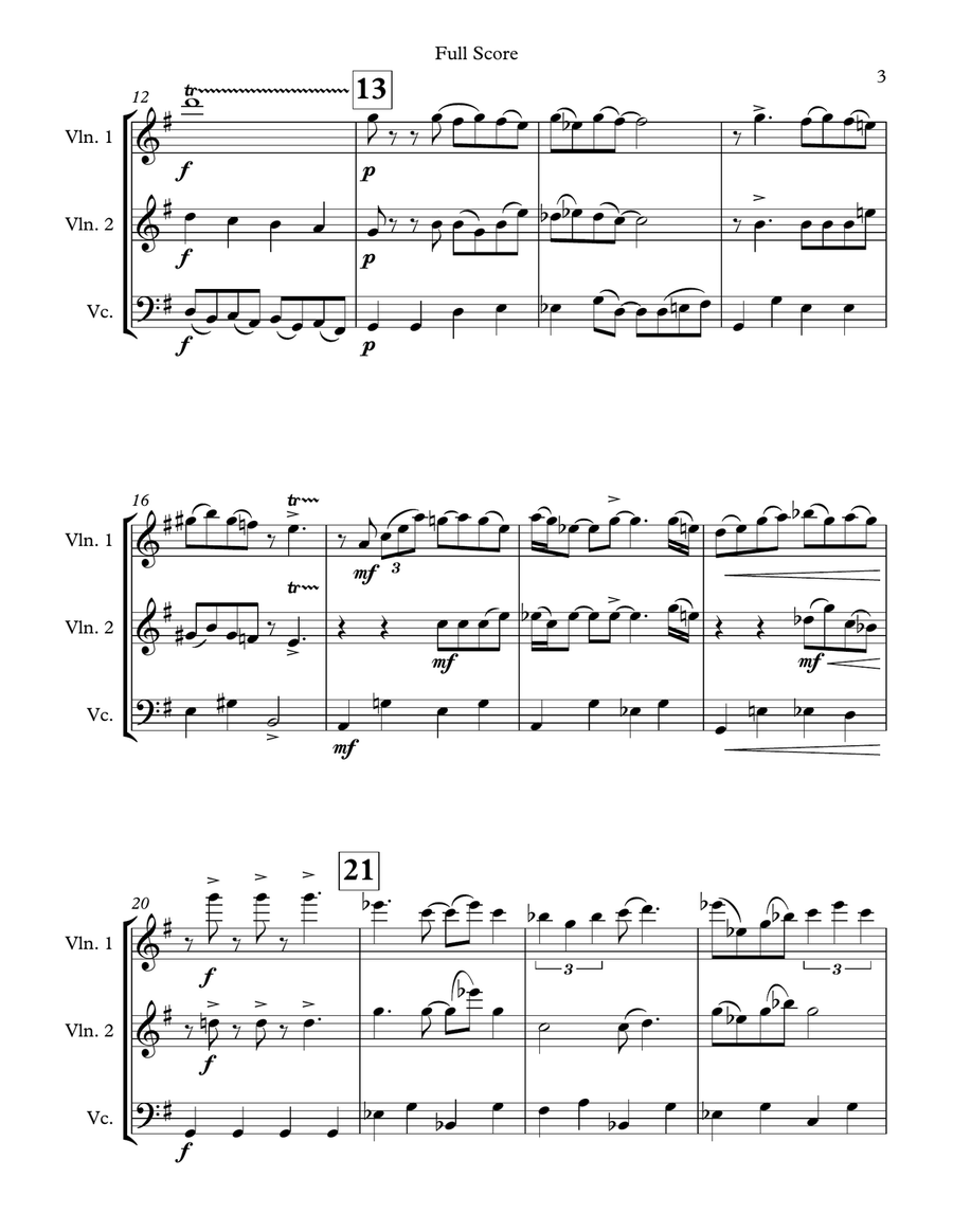 Dream A Little Dream Of Me String Trio scores gallery preview page 3